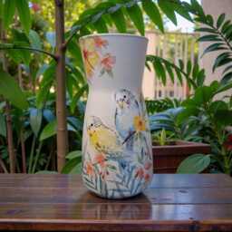 stunning Tropical Budgie Flower Vase, Bird Lover, Decor, Gifts For Mum, Nan, Housewarming, Birthday, Gifts - thumbnail 2