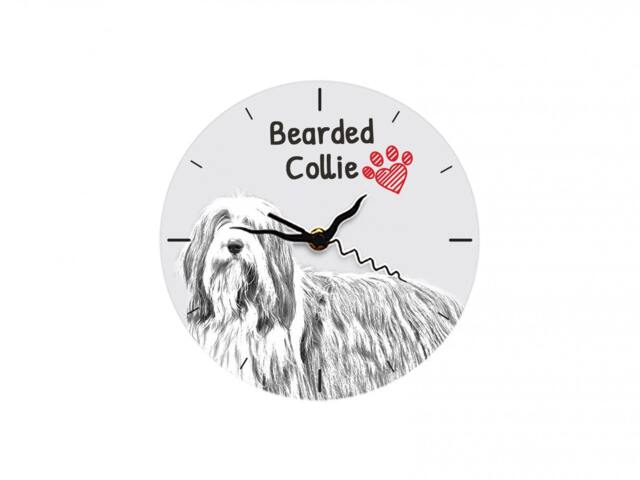 Bearded Collie, Free Standing Mdf Floor Clock With An Image Of A Dog - image 1