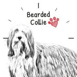 Bearded Collie, Free Standing Mdf Floor Clock With An Image Of A Dog - thumbnail 2