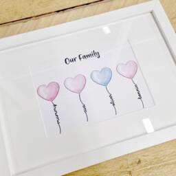 Personalized Family Heart Print, Watercolor Mother's Day Gift - thumbnail 2
