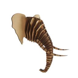 Large Wooden Elephant Head 3D Wall Art Home Decor - Laser Cut Mdf Hanging - thumbnail 3