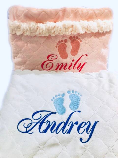 Personalized Plush Baby Blanket, Embroidered Name, Soft Snuggle Blanket - image 1