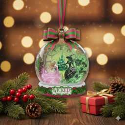 Personalized Wicked Changed For Good Ornament, Snow Globe Acrylic Glinda & Elphaba Christmas Decor, Wizard Of Oz Fan Gift - thumbnail 3