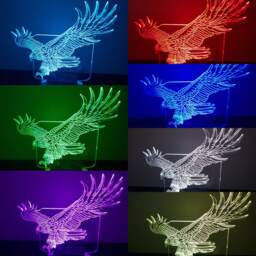 Eagle 3D Illusion Led Lamp, Bluetooth Music, Personalized Gift - thumbnail 3