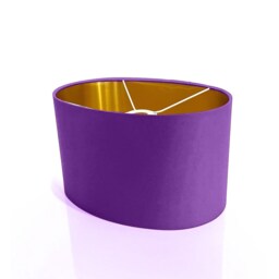 New Luxury High Quality Handmade Purple 71 Fabric Lamp Shade Oval Shape Oval Metallic Lining - thumbnail 2
