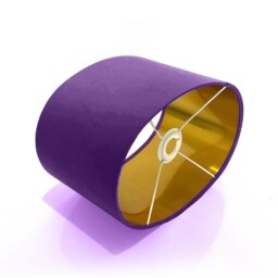 New Luxury High Quality Handmade Purple 71 Fabric Lamp Shade Oval Shape Oval Metallic Lining - thumbnail 3