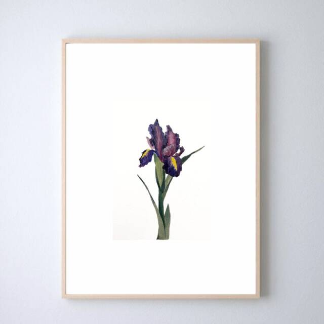 One Original Watercolor Of Flower Lily 14.8 X 10.5 cm - image 1