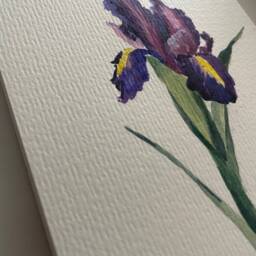 One Original Watercolor Of Flower Lily 14.8 X 10.5 cm - thumbnail 3