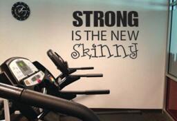 "strong Is The New Skinny, Wall Decor Vinyl Decal Gym Workout Motivation Quote 21""x29" - thumbnail 1