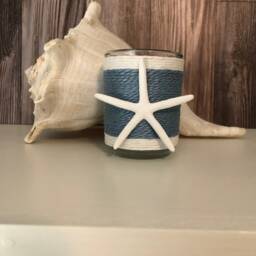 Beach Starfish Jute Votive Candle Holder Coastal Decor - thumbnail 3