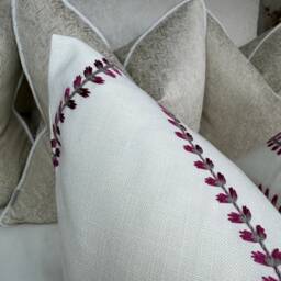 Cushion Cover Fushia Embroidered Pillow Case, Sham Double Sided Modern John Lewis & Partners Fabric Contemporary - thumbnail 3