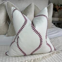 Cushion Cover Fushia Embroidered Pillow Case, Sham Double Sided Modern John Lewis & Partners Fabric Contemporary - thumbnail 1