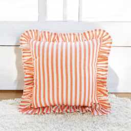 Bohemian Frill Linen Striped Pillow Cover - Different Color Options With Edges Lulu - thumbnail 2
