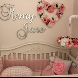 Nursery Name Sign - Decor Wall Letters Wooden Girls -Glitter - thumbnail 4