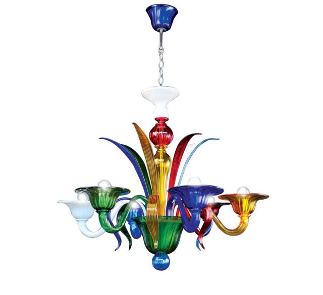 Chandelier Multicolor Peggy Murano Glass Italian Design Colorful Lamp - image 1