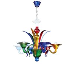 Chandelier Multicolor Peggy Murano Glass Italian Design Colorful Lamp - thumbnail 1