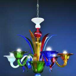 Chandelier Multicolor Peggy Murano Glass Italian Design Colorful Lamp - thumbnail 2