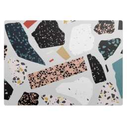 Abstract Mosaic Computer Chair Mat, Gray Office Pattern Vinyl Floor Protector, Protector - thumbnail 2