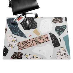 Abstract Mosaic Computer Chair Mat, Gray Office Pattern Vinyl Floor Protector, Protector - thumbnail 3