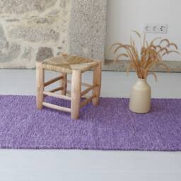 Medium Handwoven Lavender Rug, Bathroom Kitchen Carpet, Gift For Mother, Farmhouse Decoration, Bohemian Nursery Rug - thumbnail 3