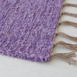 Medium Handwoven Lavender Rug, Bathroom Kitchen Carpet, Gift For Mother, Farmhouse Decoration, Bohemian Nursery Rug - thumbnail 4