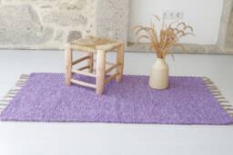 Medium Handwoven Lavender Rug, Bathroom Kitchen Carpet, Gift For Mother, Farmhouse Decoration, Bohemian Nursery Rug