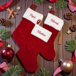 UK Seller Personalised Embroidered Christmas Eve Stocking - thumbnail 1