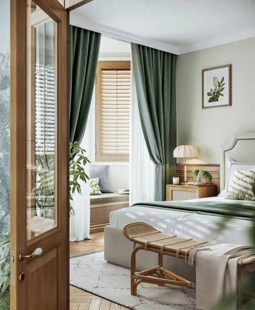 Im71, A Pair Of Forest Green Curtains, Heavy Weight Cotton Blend Curtains Living Room Drapery Panels, Bedroom Custom Made - image 1