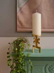 Ghanaian Ashanti Brass Big Pillar Candle Holder - thumbnail 1