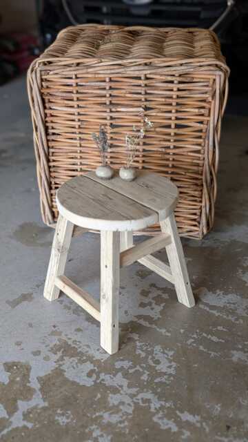 Round Wooden Stool - image 1