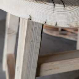 Round Wooden Stool - thumbnail 3