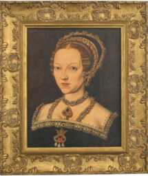 Catherine Parr Framed Picture, Oleograph, Sixth Wife Of Henry Viii - thumbnail 1