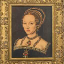 Catherine Parr Framed Picture, Oleograph, Sixth Wife Of Henry Viii - thumbnail 2