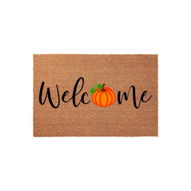 Welcome Mat, Coir Doormat For Thanksgiving, Fall Front Door , Autumn Holiday Gift - image 1