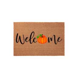 Welcome Mat, Coir Doormat For Thanksgiving, Fall Front Door , Autumn Holiday Gift - thumbnail 1