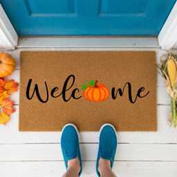 Welcome Mat, Coir Doormat For Thanksgiving, Fall Front Door , Autumn Holiday Gift - thumbnail 4