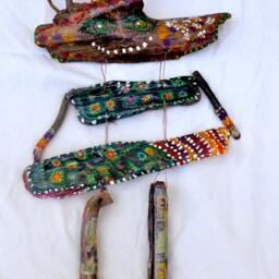 Beautiful Global Goddess Driftwood Sculpture Hand Made One Of A Kind Painted Found Objects Assemblege Recycle Fine Art Original Pop - thumbnail 2