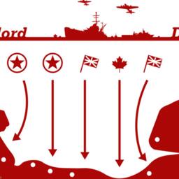D-Day Normandy Map Wall Decal Allied Forces & France Landing - thumbnail 3