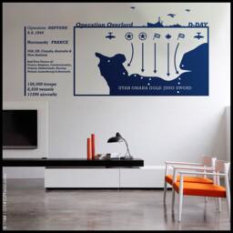 D-Day Normandy Map Wall Decal Allied Forces & France Landing - thumbnail 2