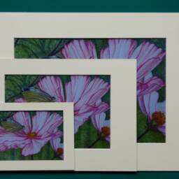 Original Art Print, Butterfly Painting, Flower Wall Art, Nature Prints, Pink Flower, Artwork, Unframed Petal, Pastels - thumbnail 2