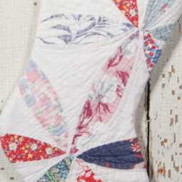 Vintage Joseph's Coat Quilt Christmas Stocking Shabby Chic Decor - thumbnail 2