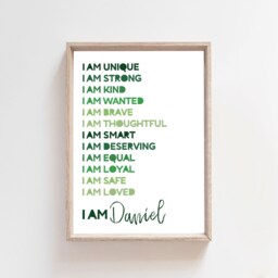 Boys Green Nursery Prints, Positive Affirmation Print, Bedroom Playroom Wall Art, Quotes - thumbnail 2