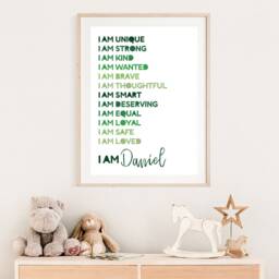 Boys Green Nursery Prints, Positive Affirmation Print, Bedroom Playroom Wall Art, Quotes - thumbnail 3