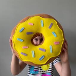 Doughnut Cushion Pillow. Iced Cake Style Candyland Theme Decor, Donut. Kids Room, Nursery, Sweet Theme, Child's Birthday Gift, Party - thumbnail 2