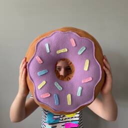 Doughnut Cushion Pillow. Iced Cake Style Candyland Theme Decor, Donut. Kids Room, Nursery, Sweet Theme, Child's Birthday Gift, Party - thumbnail 3