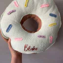 Doughnut Cushion Pillow. Iced Cake Style Candyland Theme Decor, Donut. Kids Room, Nursery, Sweet Theme, Child's Birthday Gift, Party - thumbnail 4