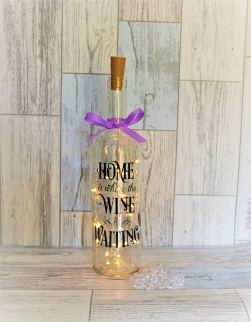 Wine Lovers Gift, Bottle Light, Decorative Bottle, With Lights, Lighted New Home, House Warming - image 1