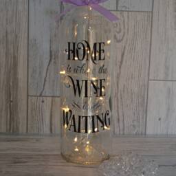 Wine Lovers Gift, Bottle Light, Decorative Bottle, With Lights, Lighted New Home, House Warming - thumbnail 2