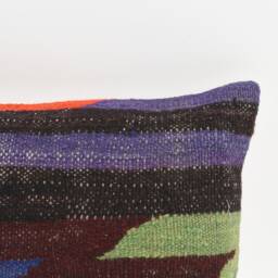 Kilim Lumbar Pillow Cover Turkish Bohemian Cushion - 12x24 - thumbnail 2
