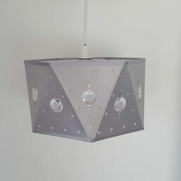 Geometric Acrylic Jewel Pendant Drum Shade 11 Inch Ceiling Light Shade - thumbnail 2